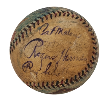 1931-32 Chicago Cubs Team Signed 12 Signature Baseball with Rogers Hornsby, Ki-Ki Cuyler, Hartnett, Herman and Schalk (JSA) 